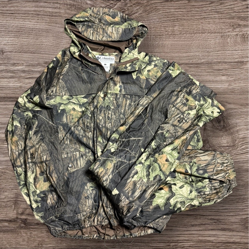 VTG Columbia Mossy Oak‎ Hunting Jacket Men L Camo Omni Tech Waterproof Set